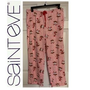 🌇 Pink Snowman Fleece Lounge/ PJ Pants NWT XL